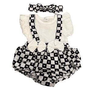 Little Love Baby Jumpsuit with Matching Headband, Heart Print, Size 12-18 Months